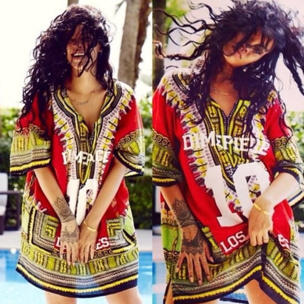 Red Dimepiece Dashiki